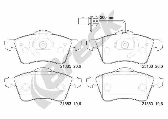 Set placute frana,frana disc 21885 00 701 10 BRECK